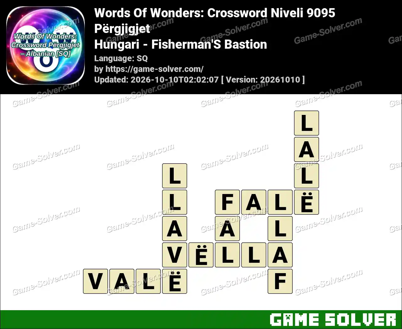 Words Of Wonders: Crossword Niveli 9095 Përgjigjet – Hungari – Fisherman’S Bastion